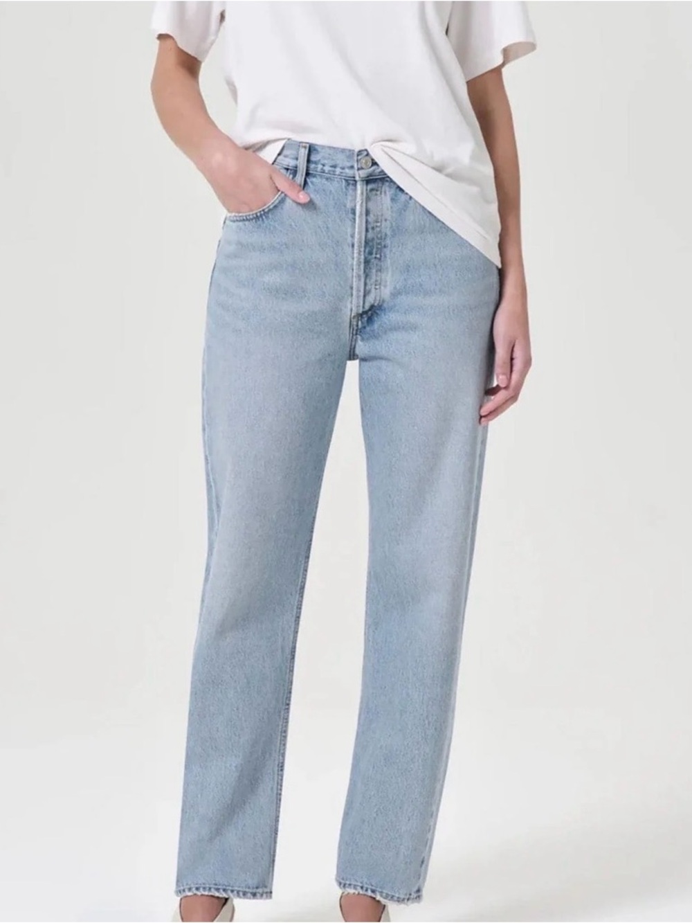 AGOLDE 90s Jean Mid Rise Straight Leg in Force-Light Wash Button Fly Women’s 26